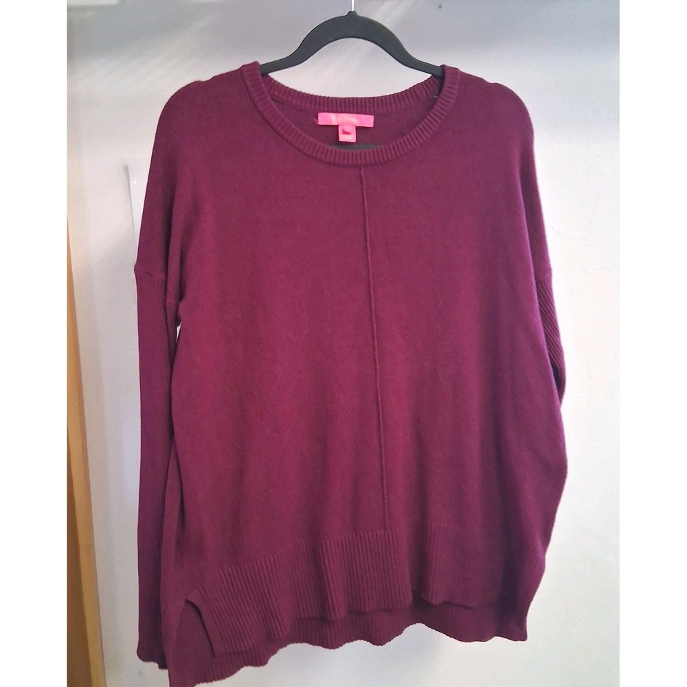 Lilly Pulitzer Women's Size Large Burgundy Sugartown Pullover Sweater Viscose
